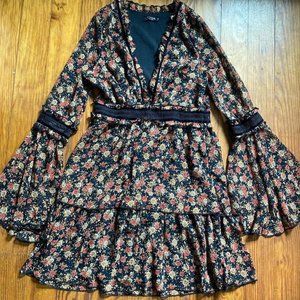 Nasty Gal Black Floral Dress